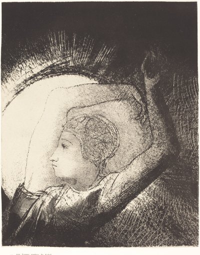 En kvinna klädd med solen av Odilon Redon