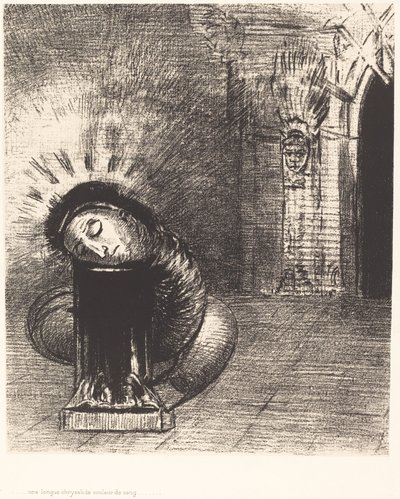 En lång puppa, färgen på blod av Odilon Redon