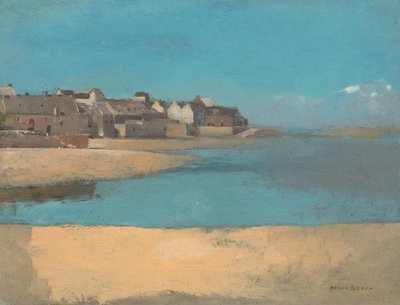 By vid havet i Bretagne, ca 1880 (olja på papp på hård kartong) av Odilon Redon