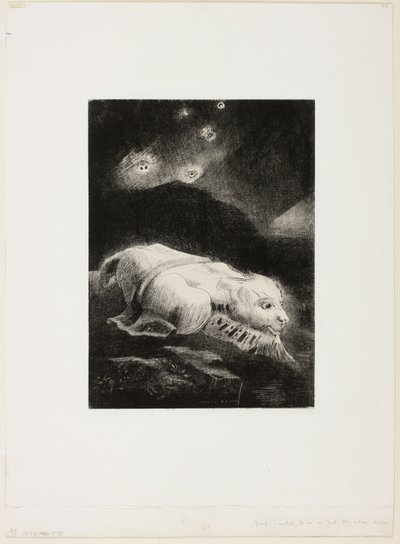 When Life Was Awakening in the Depths of Obscure Matter, tallrik 1 av 8 från "Les Origines" av Odilon Redon