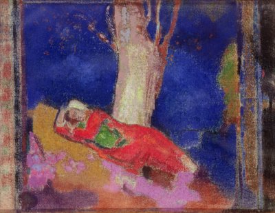 Kvinna som sover under ett träd av Odilon Redon