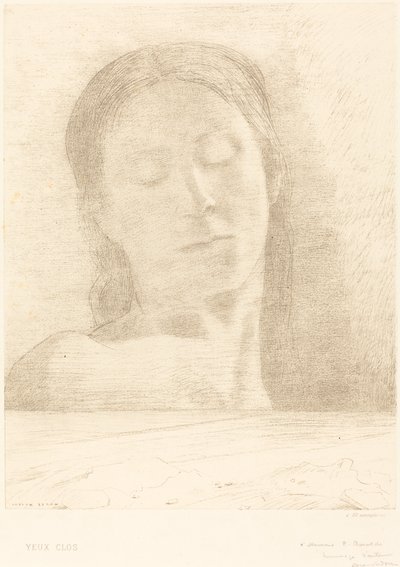 Yeux Clos (slutna ögon) av Odilon Redon