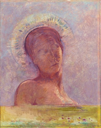 Slutna ögon - Målning av Odilon Redon av Odilon Redon