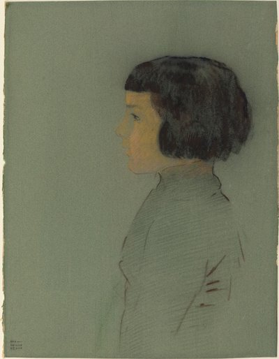 Ung kvinna i profil av Odilon Redon