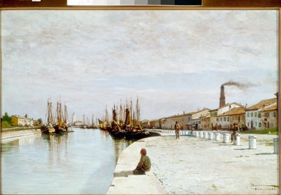 Marina i Rimini (olja på duk av Odoardo Borrani