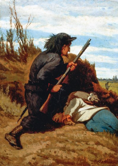 Soldat i skyttegravar av Odoardo Borrani