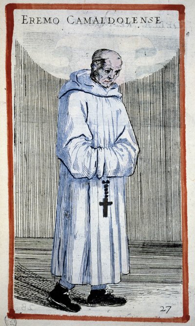 Eremit camaldulus. Gravyr i O. Fialetti. 1500-talet. av Odoardo Fialetti