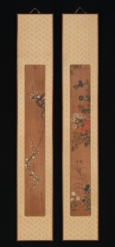 Blommor av vår och höst, strax efter 1701. av Ogata Korin