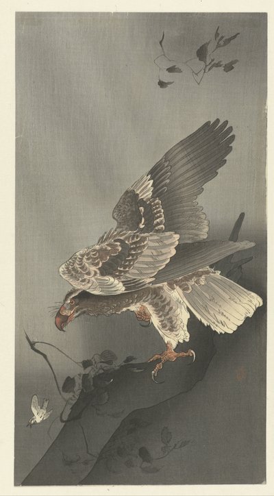 Örn som lurar efter byte av Ohara Koson