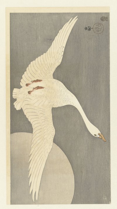 Gås vid fullmåne av Ohara Koson