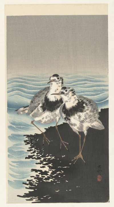 Stora knutsnäppor av Ohara Koson