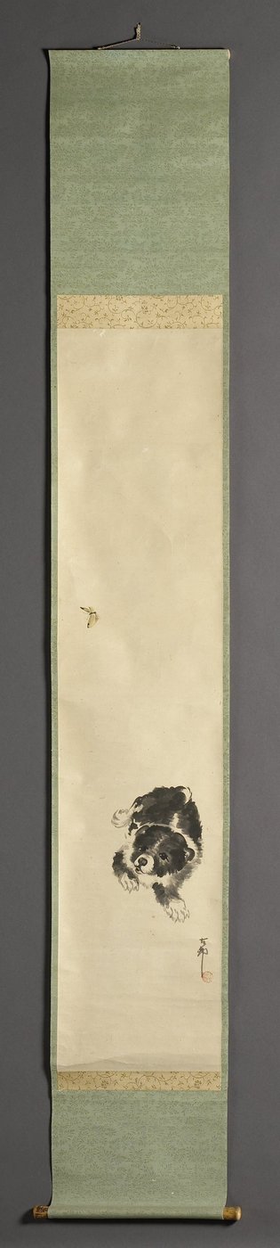 Hund med fjäril av Ohara Koson