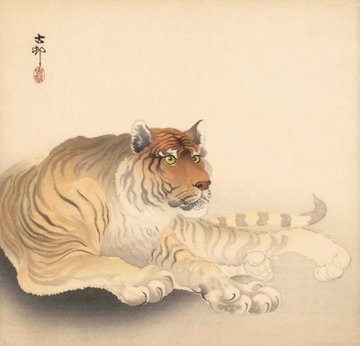 Tiger, 1900-talet (japanskt tryck) av Ohara Koson