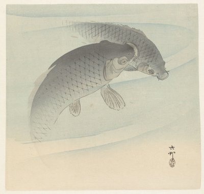 Två karpar av Ohara Koson