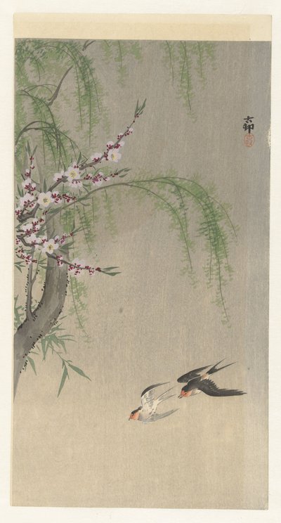 Svalor under flygning av Ohara Koson