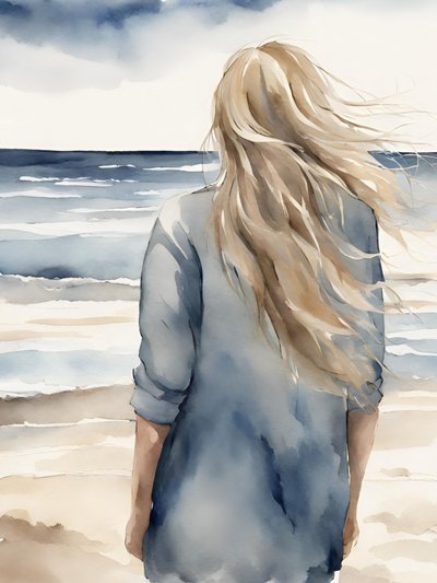 En fridfull blick mot stranden av Ohkimiko