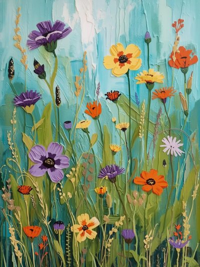 Strukturerade vildblommor av Ohkimiko