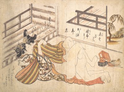 Sovrumsscen, ca. 1739., ca. 1739. av Okumura Masanobu