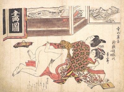Sovrumsscen, ca. 1739., ca. 1739. av Okumura Masanobu