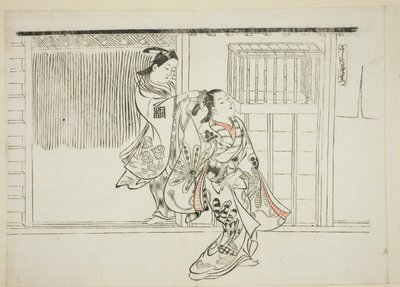 Kam Rashomon (Sashigushi Rashomon), nr. 3 ur en serie om 12 tryck föreställande parodier på teaterpjäser av Okumura Masanobu
