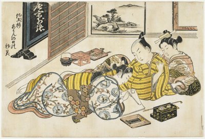 Nyårssammankomst inom en bordell, 1741-1744 av Okumura Masanobu