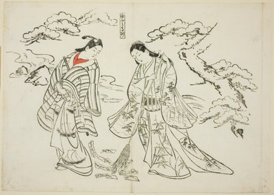 Sleeve-Letter Takasago (Sodefumi Takasago), nr 2 ur en serie om 12 tryck föreställande parodier på pjäser av Okumura Masanobu