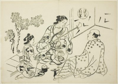 The Hana-no-en Chapter från "The Tale of Genji" (Genji Hana-no-en), från en serie Genji-parodier av Okumura Masanobu