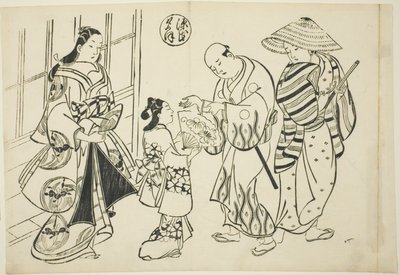 The Yugao Chapter från "The Tale of Genji" (Genji Yugao), från en serie Genji-parodier av Okumura Masanobu
