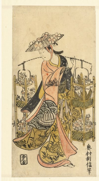 Blomsterförsäljare av Okumura Toshinobu