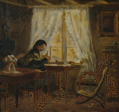 Konstnärens mor, Holskogen (olja på duk) av Olaf Isaachsen