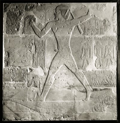 Adel på jakt vid Nilen, 2600-2500 f.Kr. (kalksten) av Old Kingdom Egyptian