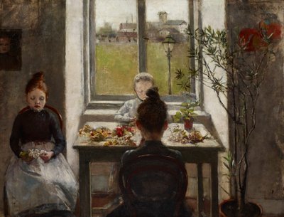 Blomstertjejer av Olga Boznanska