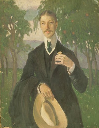 Porträtt av Nikolay Gumilyev (1886-1921) 1909 (olja på duk) av Olga Lyudvigovna Della Vos Kardovskaya