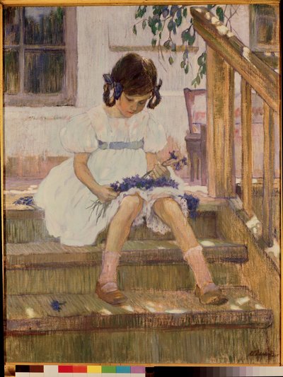 Das kleine Mädchen mit Blaubeeren von Olga Lyudvigovna Della-Vos-Kardovskaya