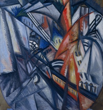Brand i staden, 1913 av Olga Rozanova