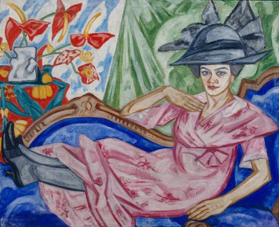 Porträtt av konstnärens syster, 1912 av Olga Rozanova