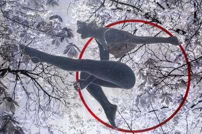 Aeralist, 2021 (blandteknik på duk) av Olivia Gozzano