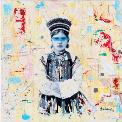 Bimba russa, 2024 (blandteknik på duk) av Olivia Gozzano