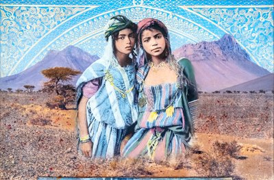 Vykort från Marocko, 2023 (blandteknik på duk) av Olivia Gozzano