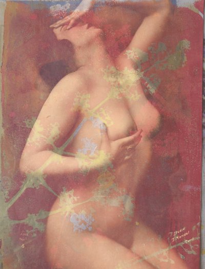 Nudes, 2022( blandteknik på papper) av Olivia Gozzano