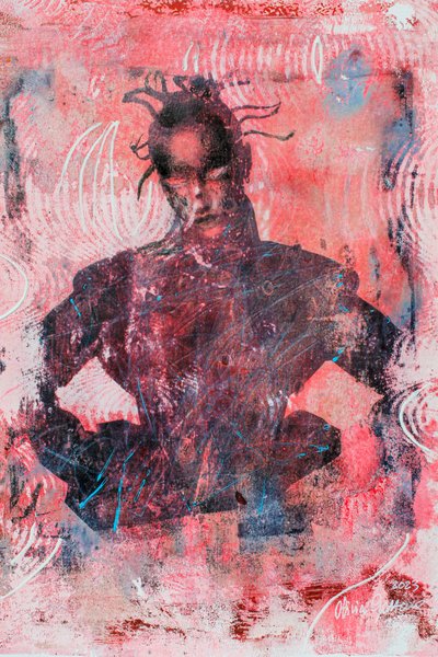 Replicante, 2023 (blandteknik på papper) av Olivia Gozzano