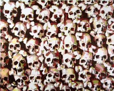 Valais skulls, 2015 (akryl på duk) av Olivier Morel