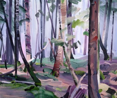 Forest 22,2017 (akryl på duk) av Olivier Morel