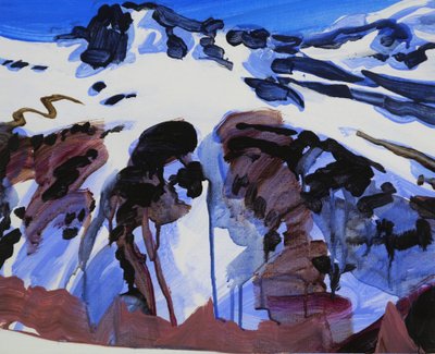 Leukerbad 25, 2012 (akryl på duk) av Olivier Morel