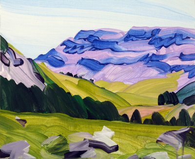 Leukerbad 33, 2017 (akryl på duk) av Olivier Morel