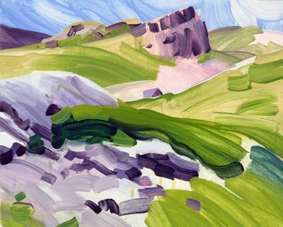 Leukerbad 35, 2017 (akryl på duk) av Olivier Morel