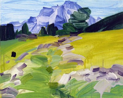Leukerbad 36, 2017 (akryl på duk) av Olivier Morel
