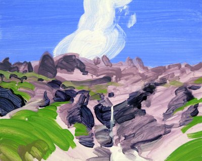 Leukerbad 8, 2012 (akryl på duk) av Olivier Morel