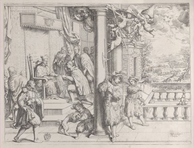 En ung man som presenterar sin avhandling för kardinal Aldobrandini, 1620., 1620. av Oliviero Gatti