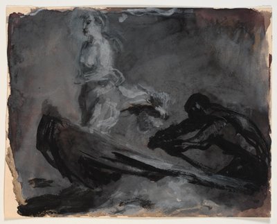 Charons båt. Psyche bärs över floden Styx av Oluf Hartmann
